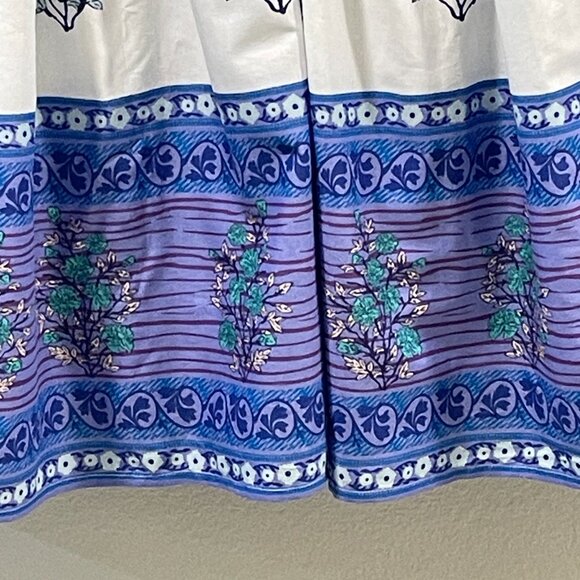 CECE (NWT) Sleeveless V-Neck Mini Dress Border Print Floral, White/Blue - L - Picture 4 of 12